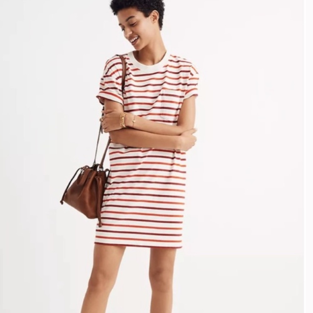 MADEWELL pocket T dress in Pablo stripe